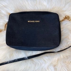 Jet set large saffiano leather crossbody bag